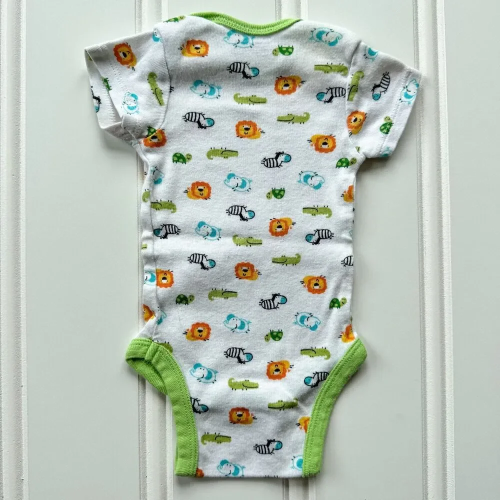 4/$10 - Set of 3 Gerber Cotton Baby Onesies | Vehicles Zoo Animals Polka Dots 0-